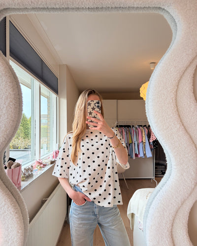 Basic Dots Shirt - Wit/zwart