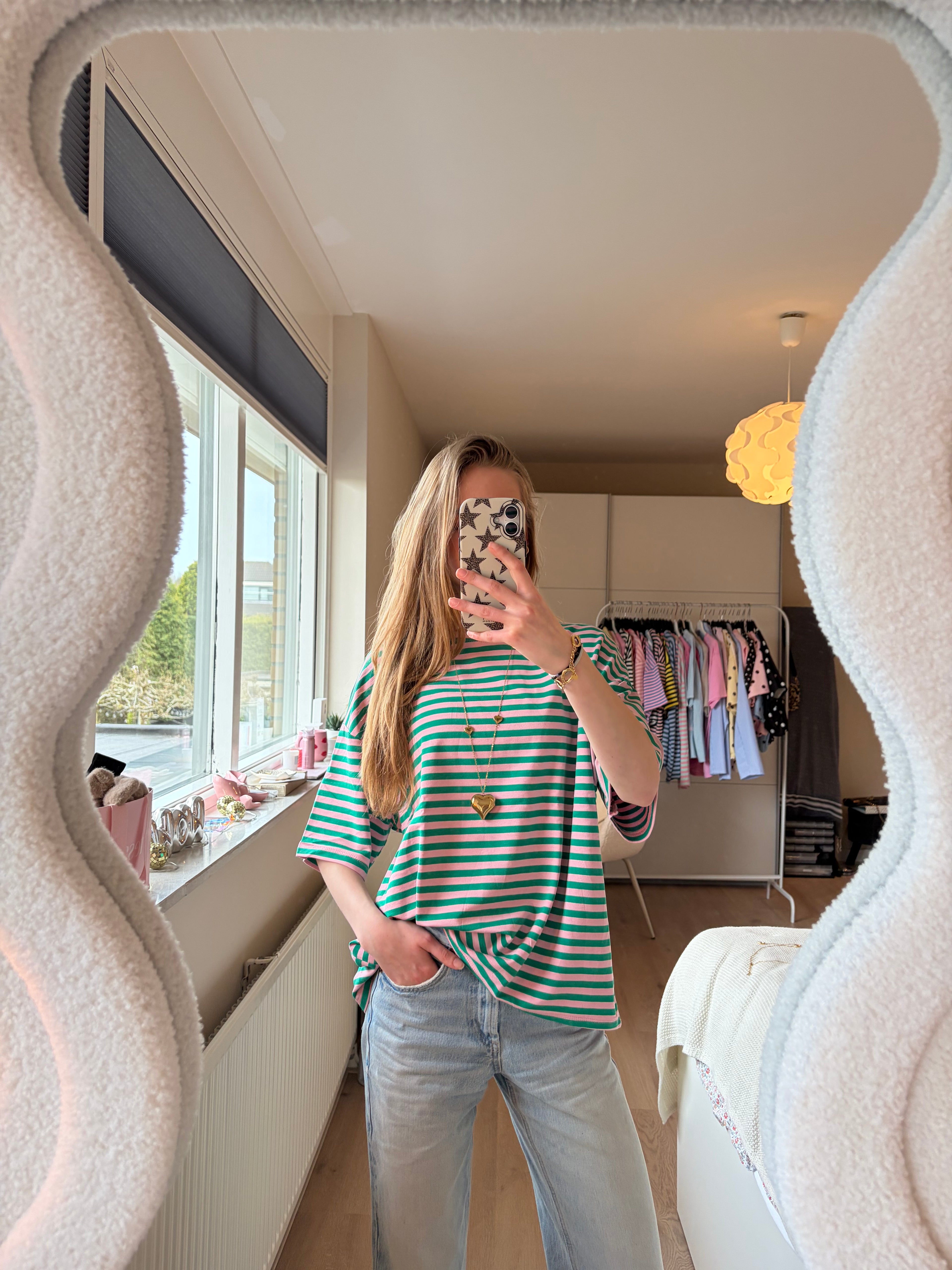 Striped Shirt - Lichtroze/groen