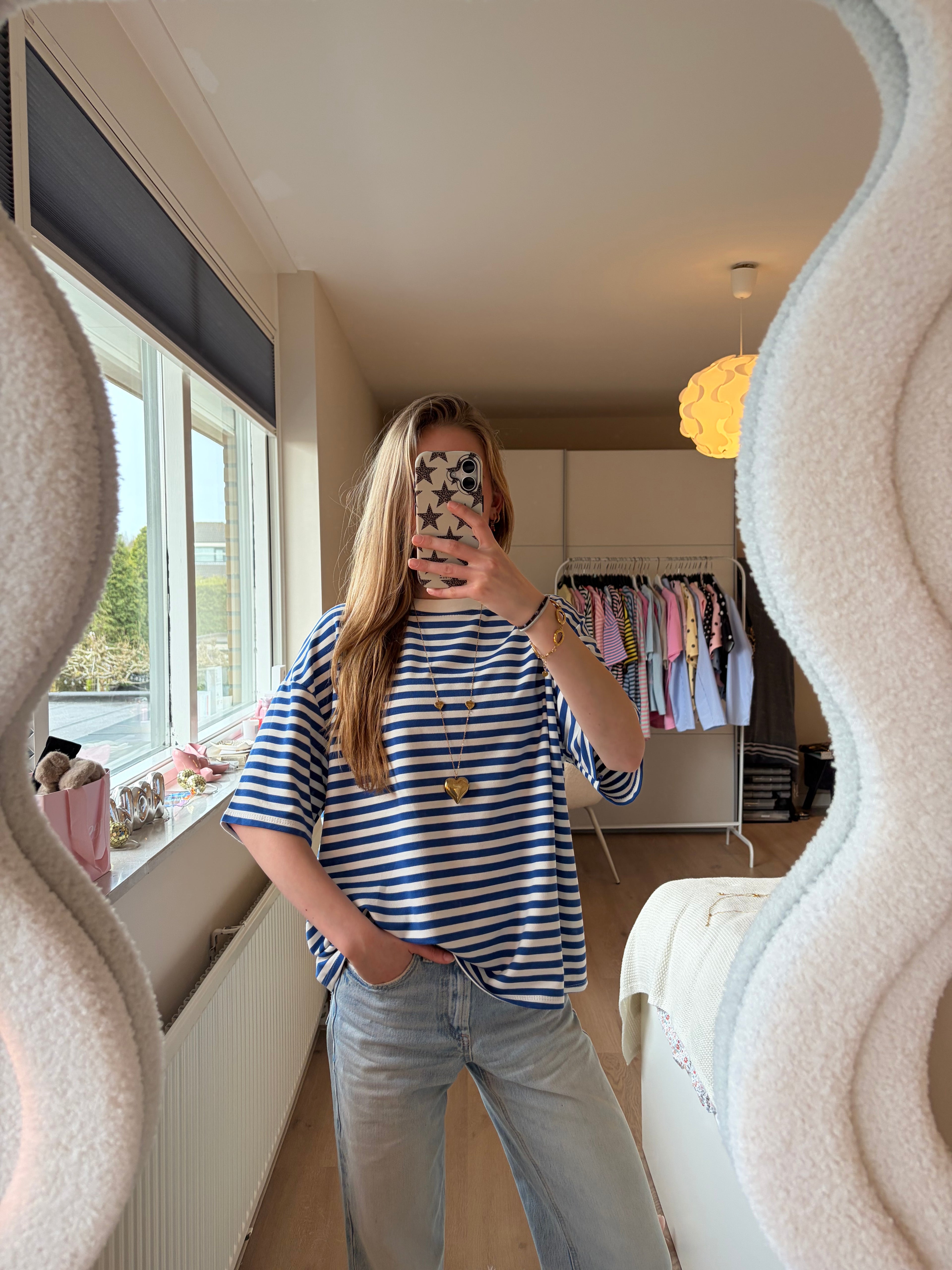 Striped Shirt - Cobalt/wit