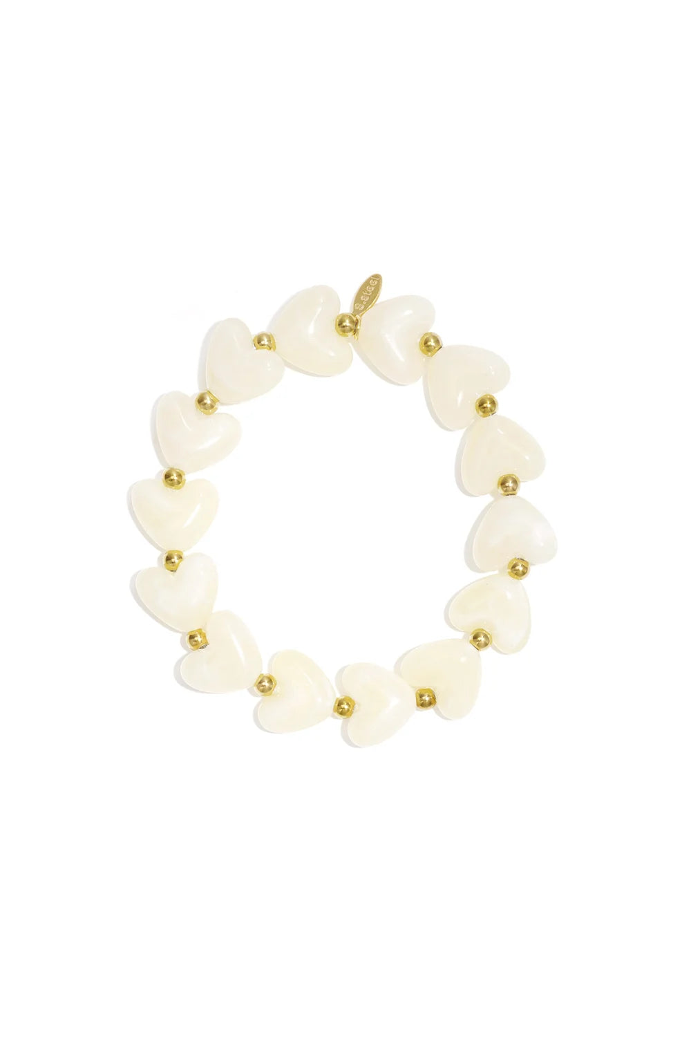 Heart Beads Armband - Beige