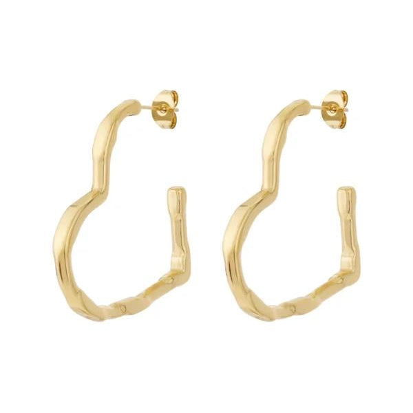 Textured Open Heart Oorbellen