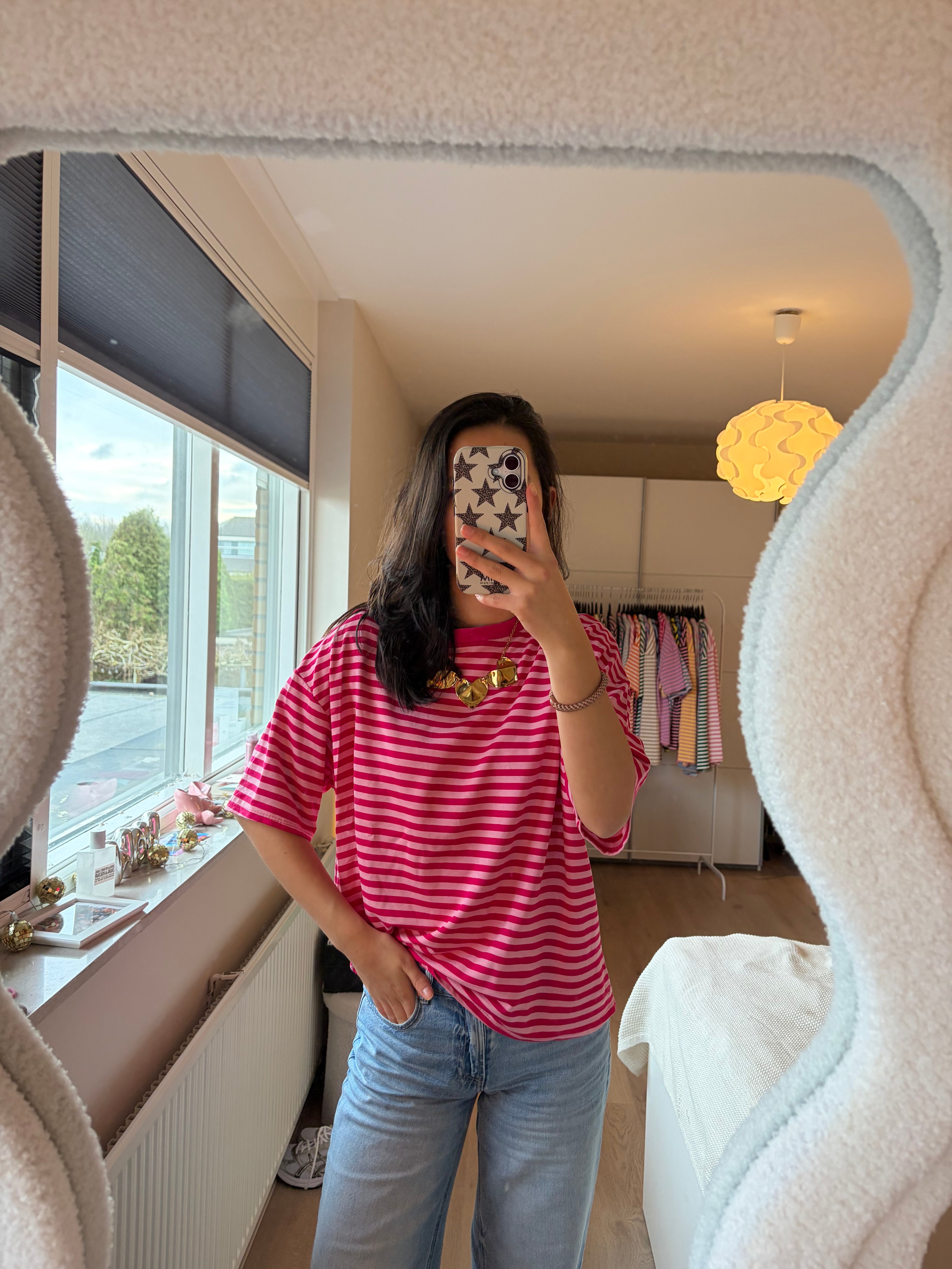 Gestreepte Shortsleeve - Roze/licht roze