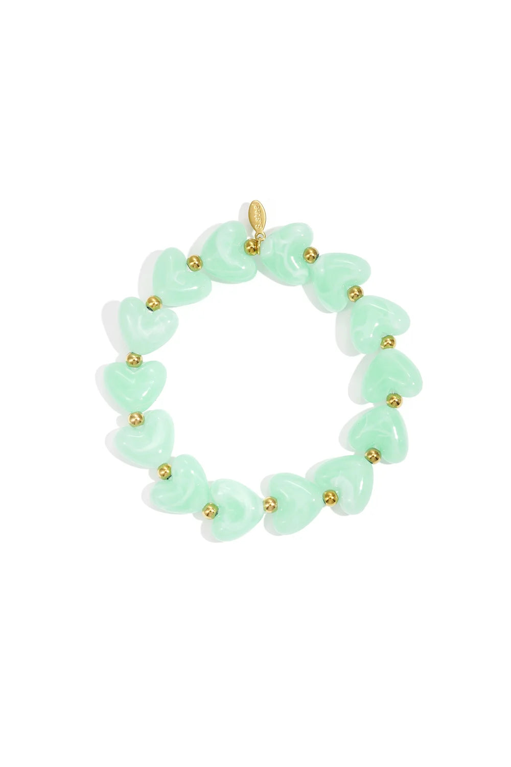 Heart Beads Armband - Mint