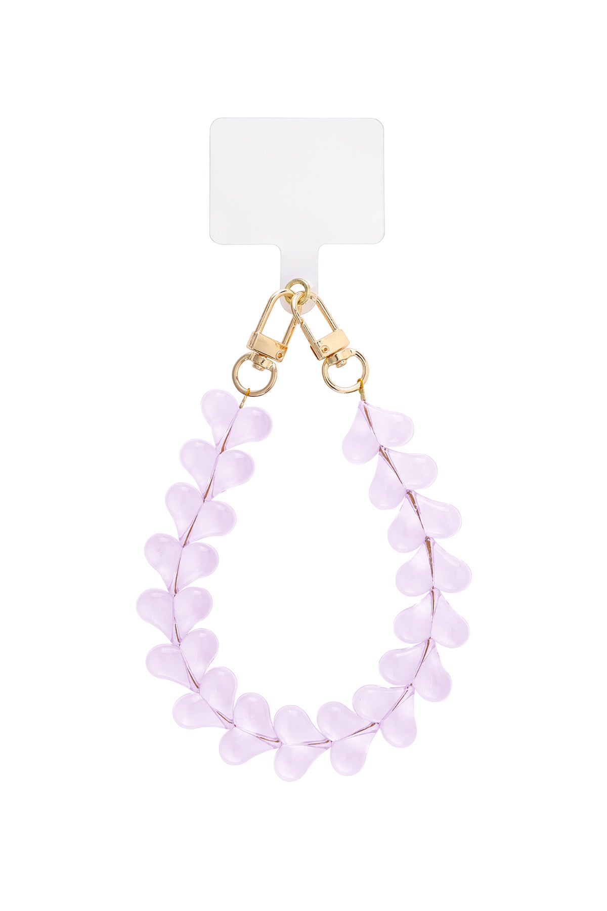 Phone Cord Hearts Clear - Paars