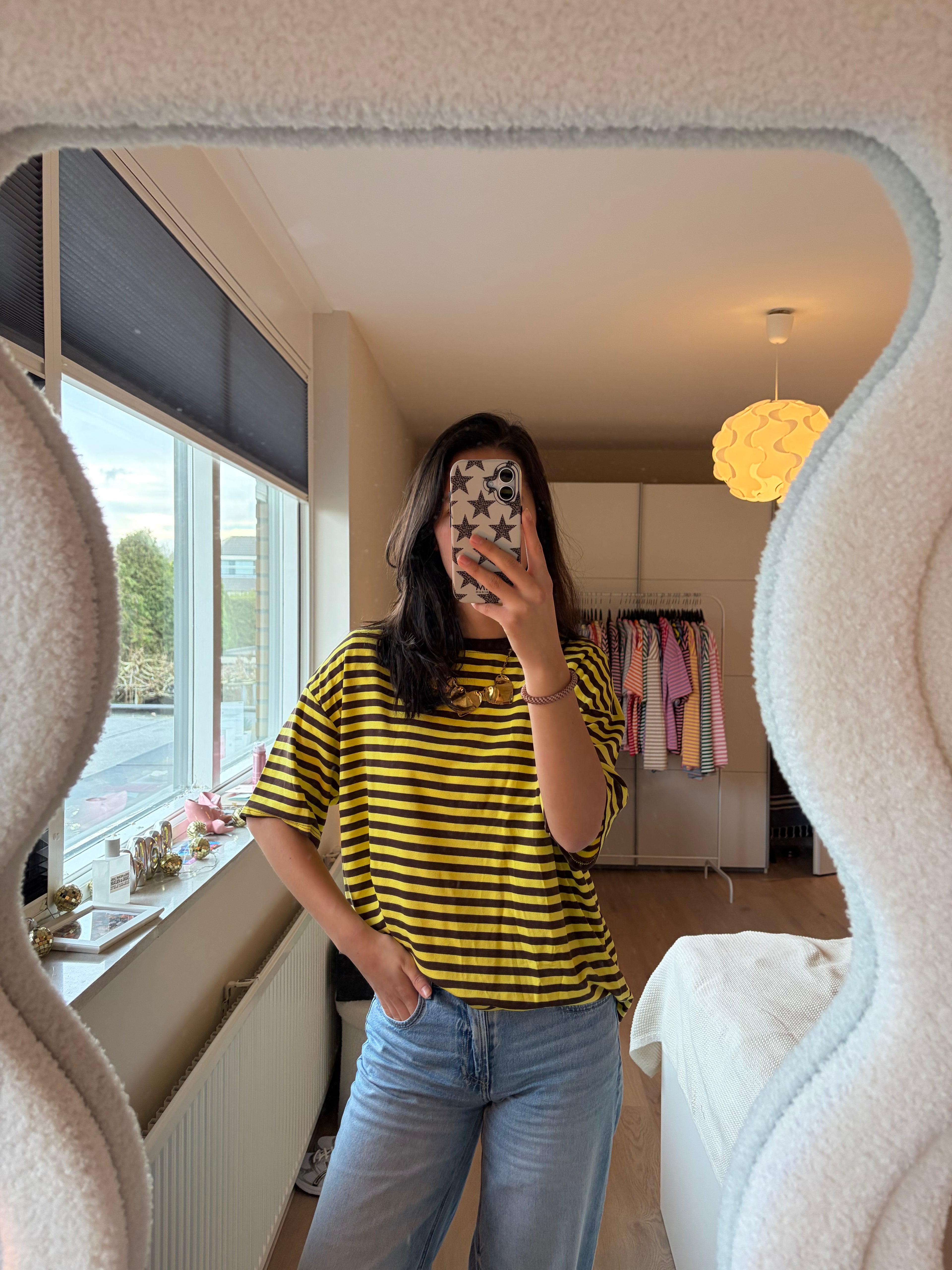 Gestreepte Shortsleeve - Geel/bruin