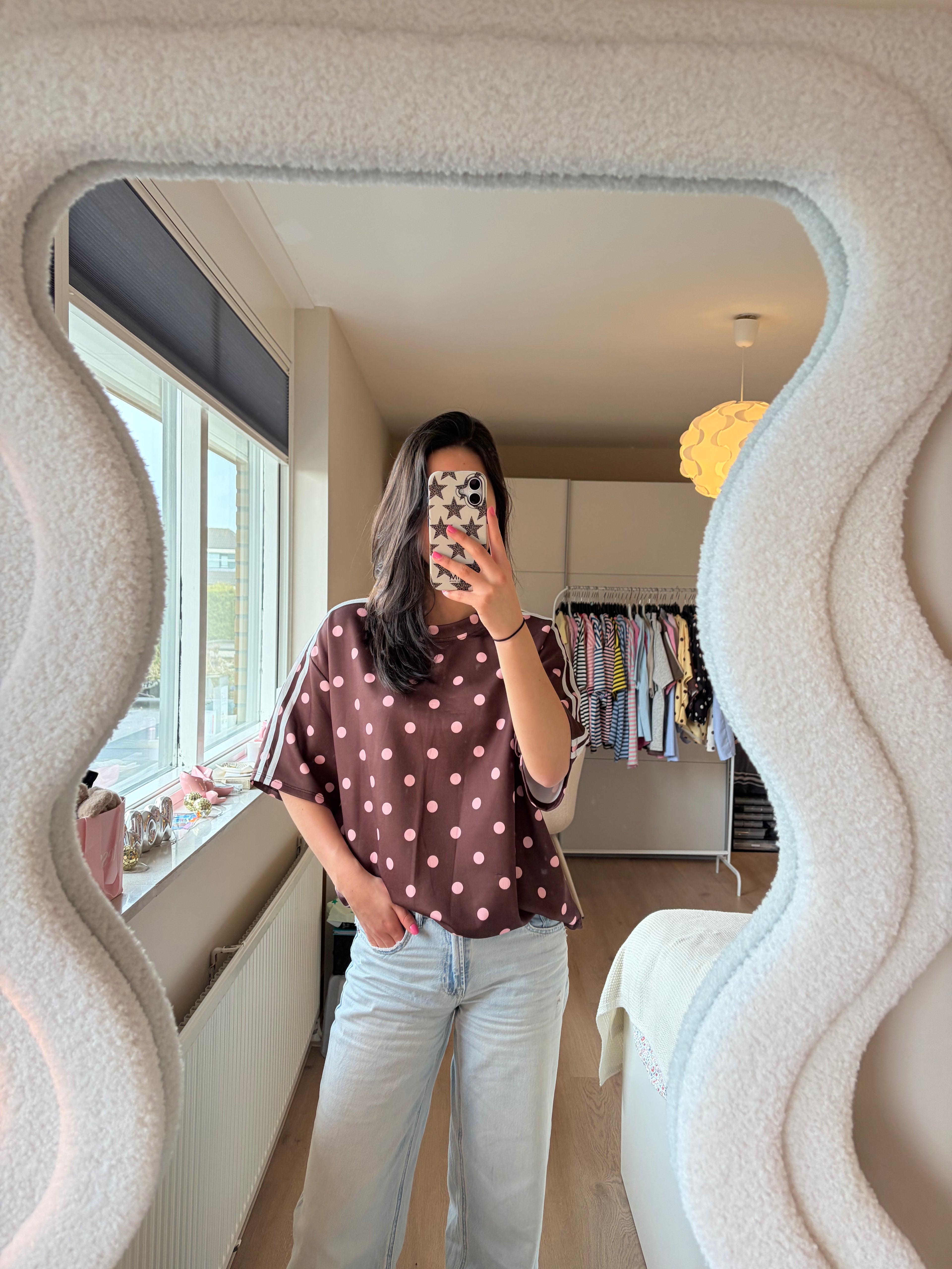 Full Dots Sweatshirt - Bruin/roze