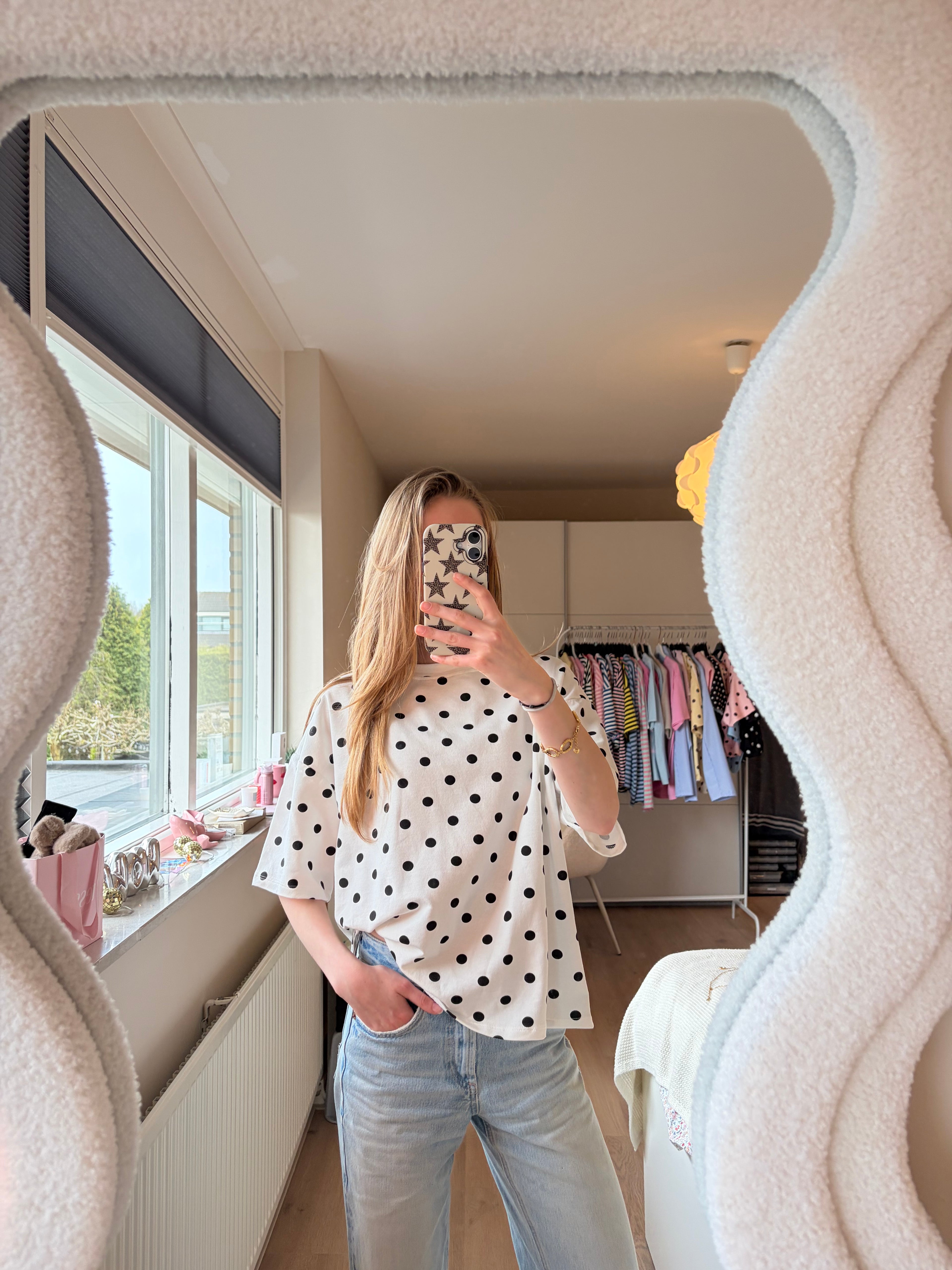 Basic Dots Shirt - Wit/zwart