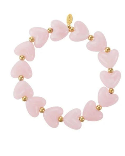 Heart Beads Armband - Licht Roze