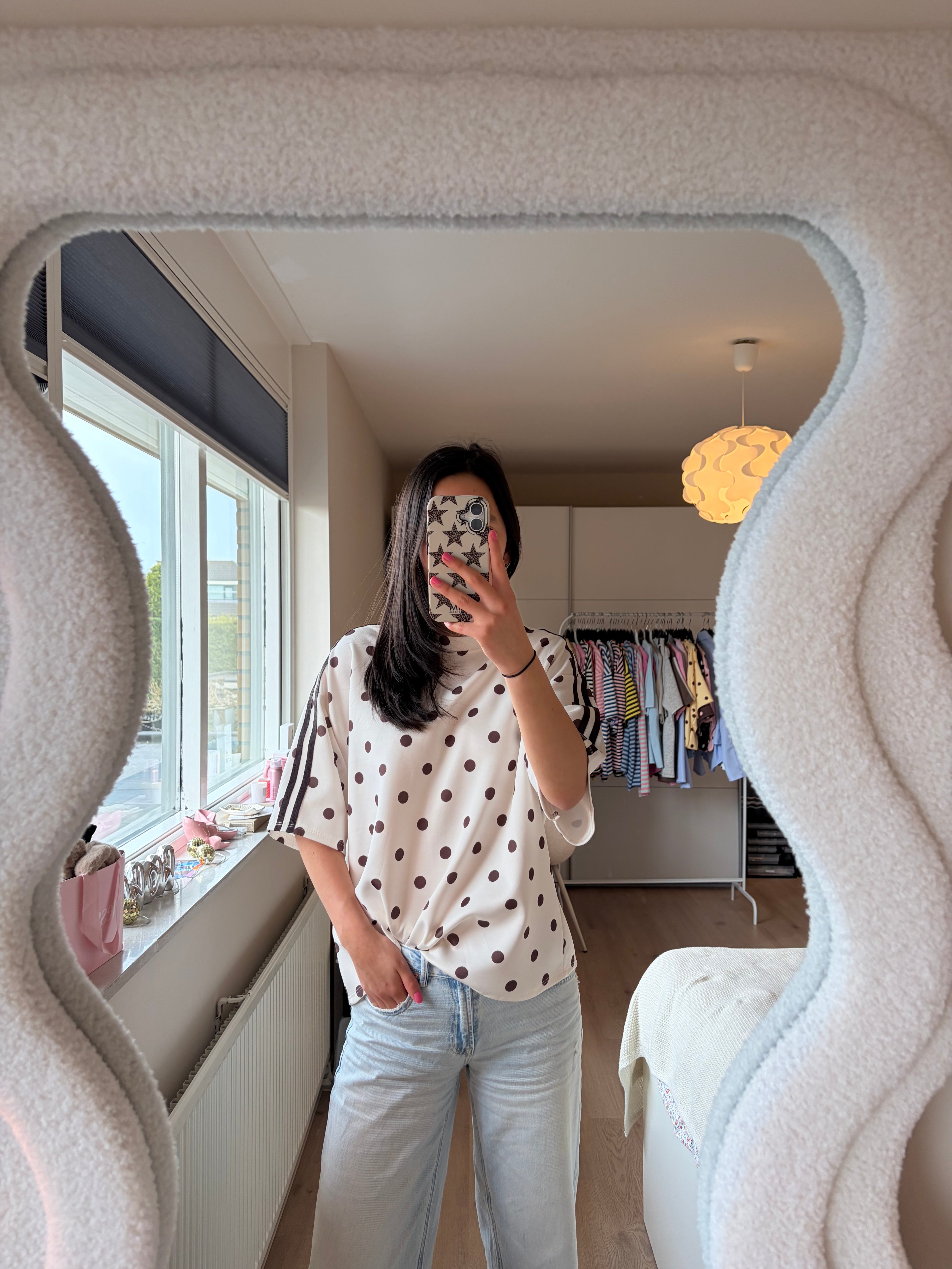 Full Dots Sweatshirt - Wit/bruin