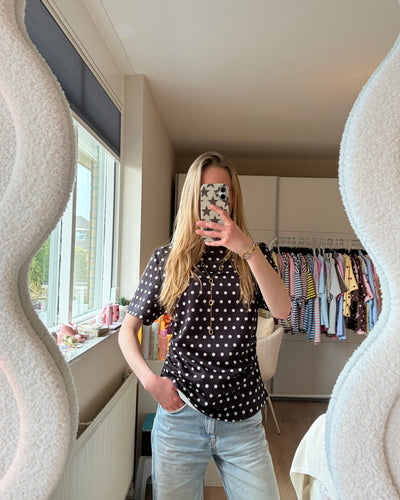 Fenne Dots Top - Zwart/wit