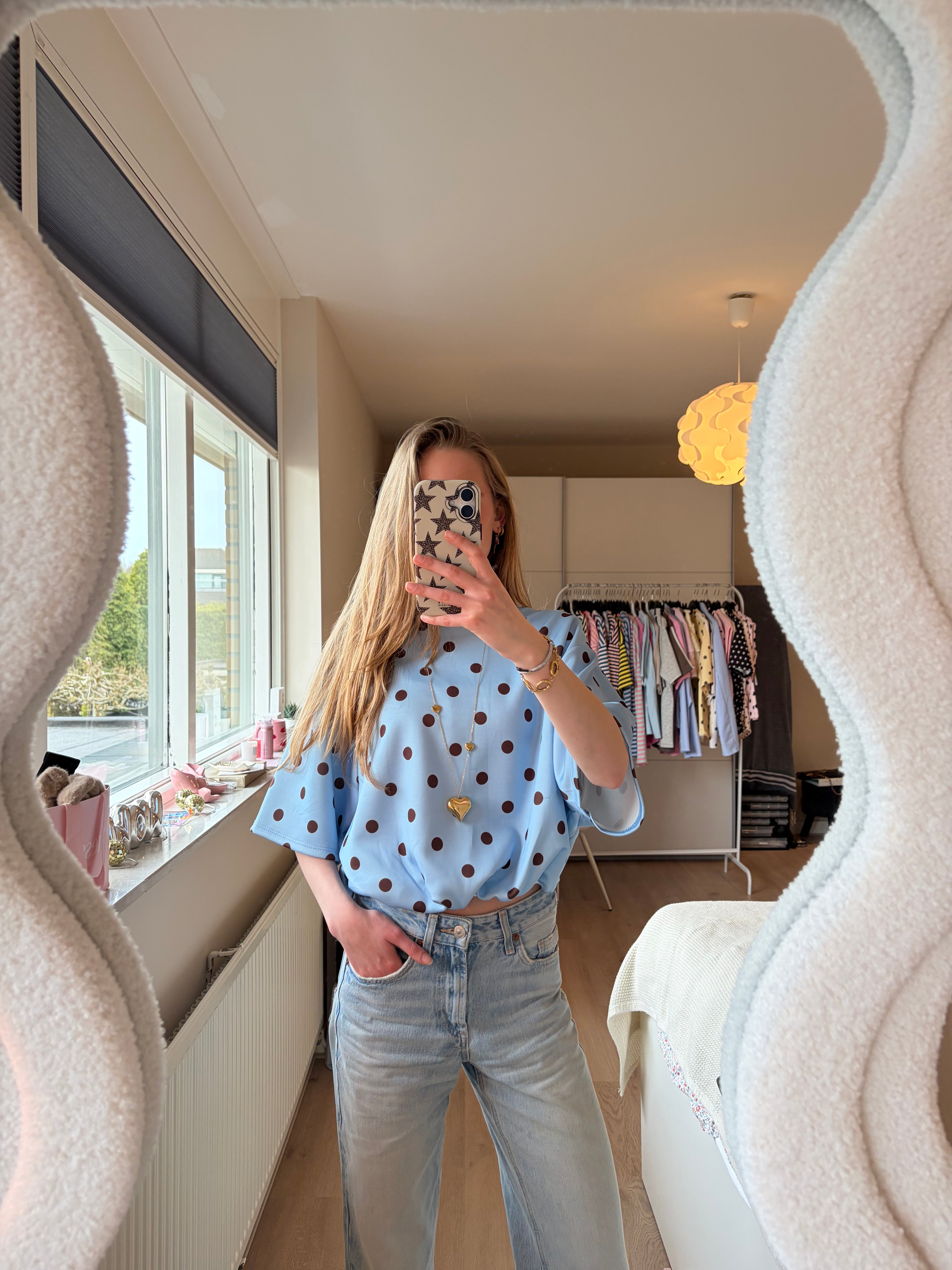 Lois Dots Top - Blauw/bruin