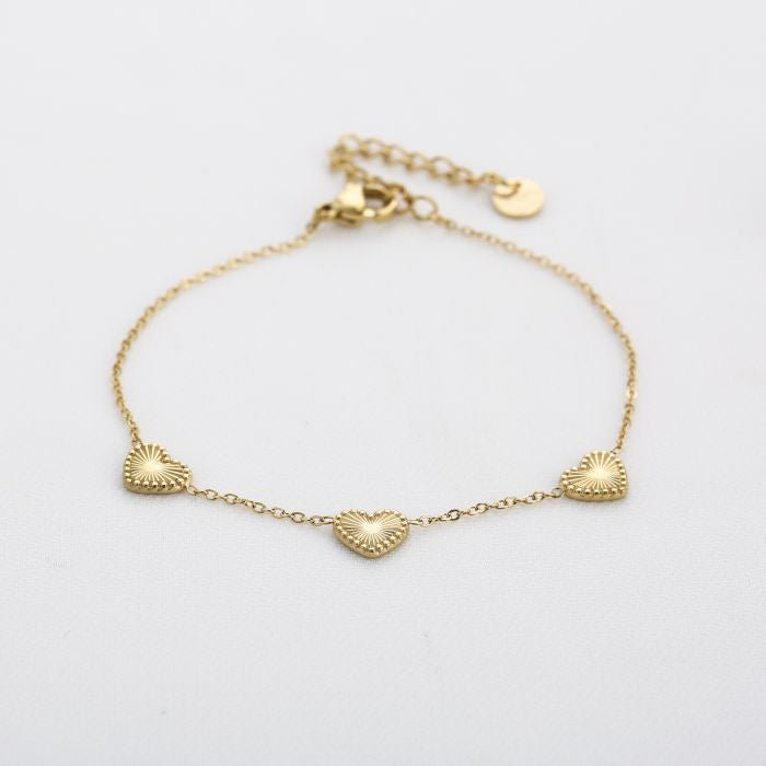 Olivia Hearts Armband - Goud