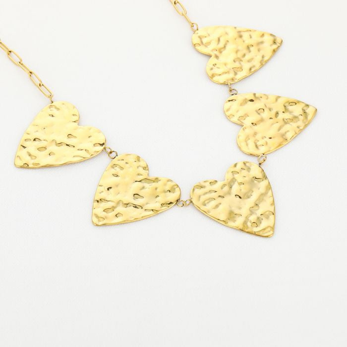 Statement Hearts Ketting - Goud