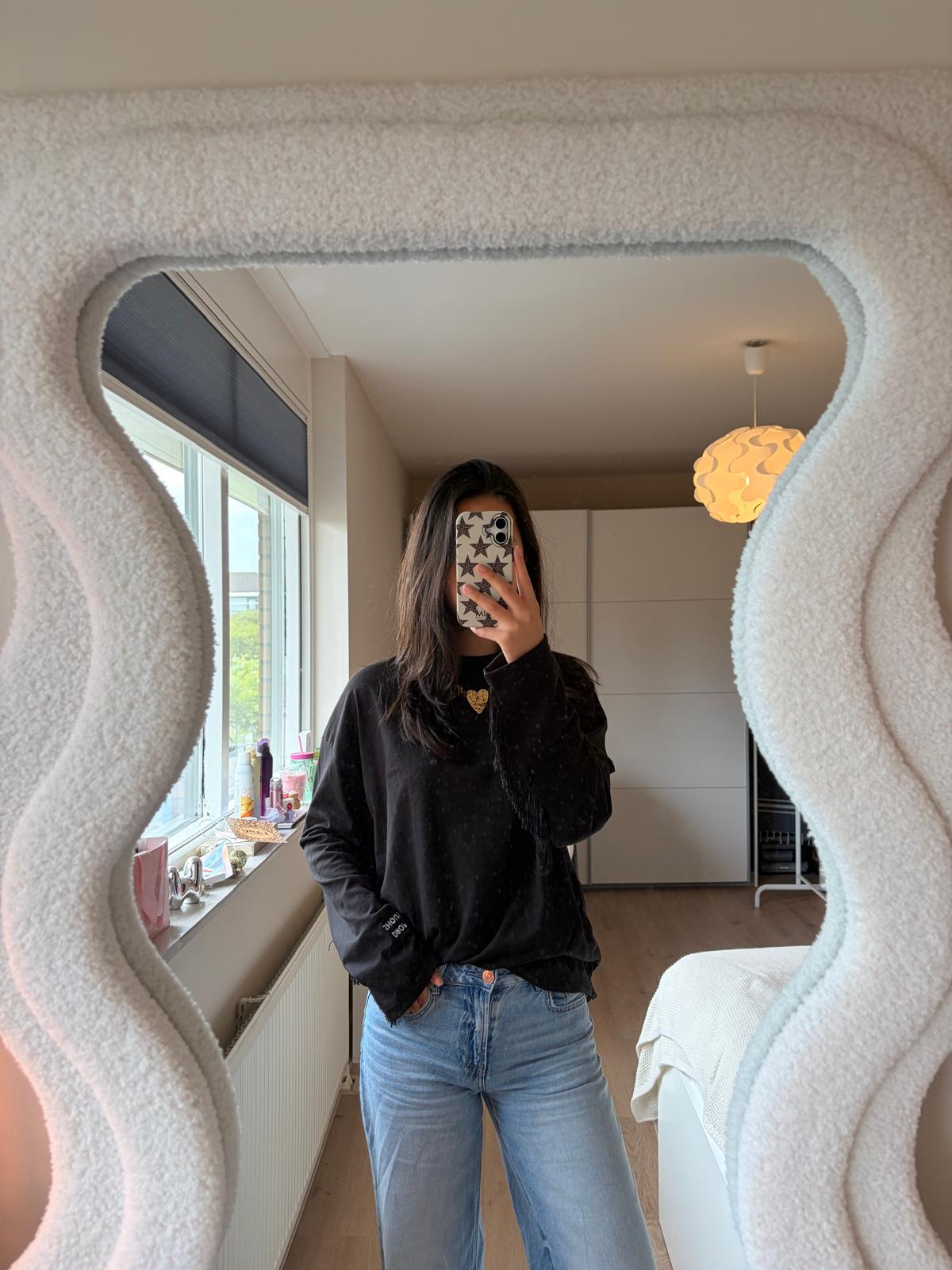 Fringe Longsleeve - Zwart