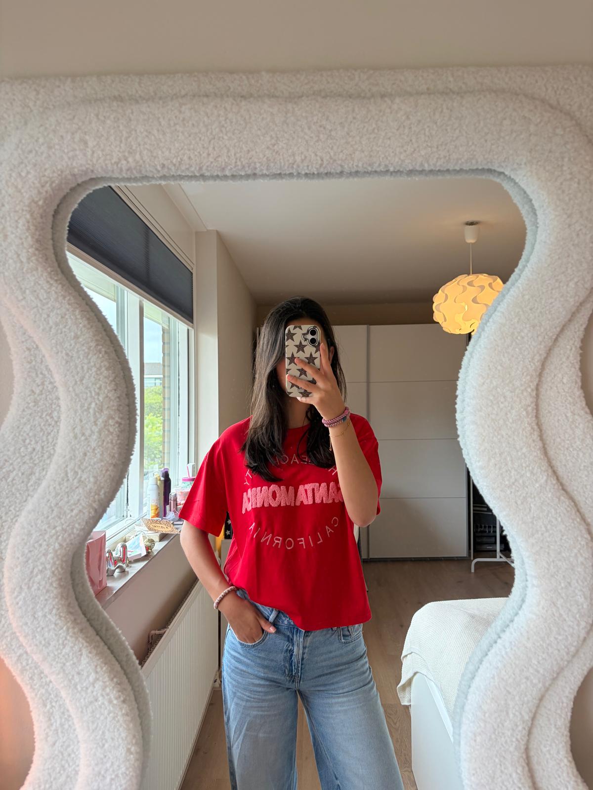 Santa Monica Shirt - Rood/lichtroze