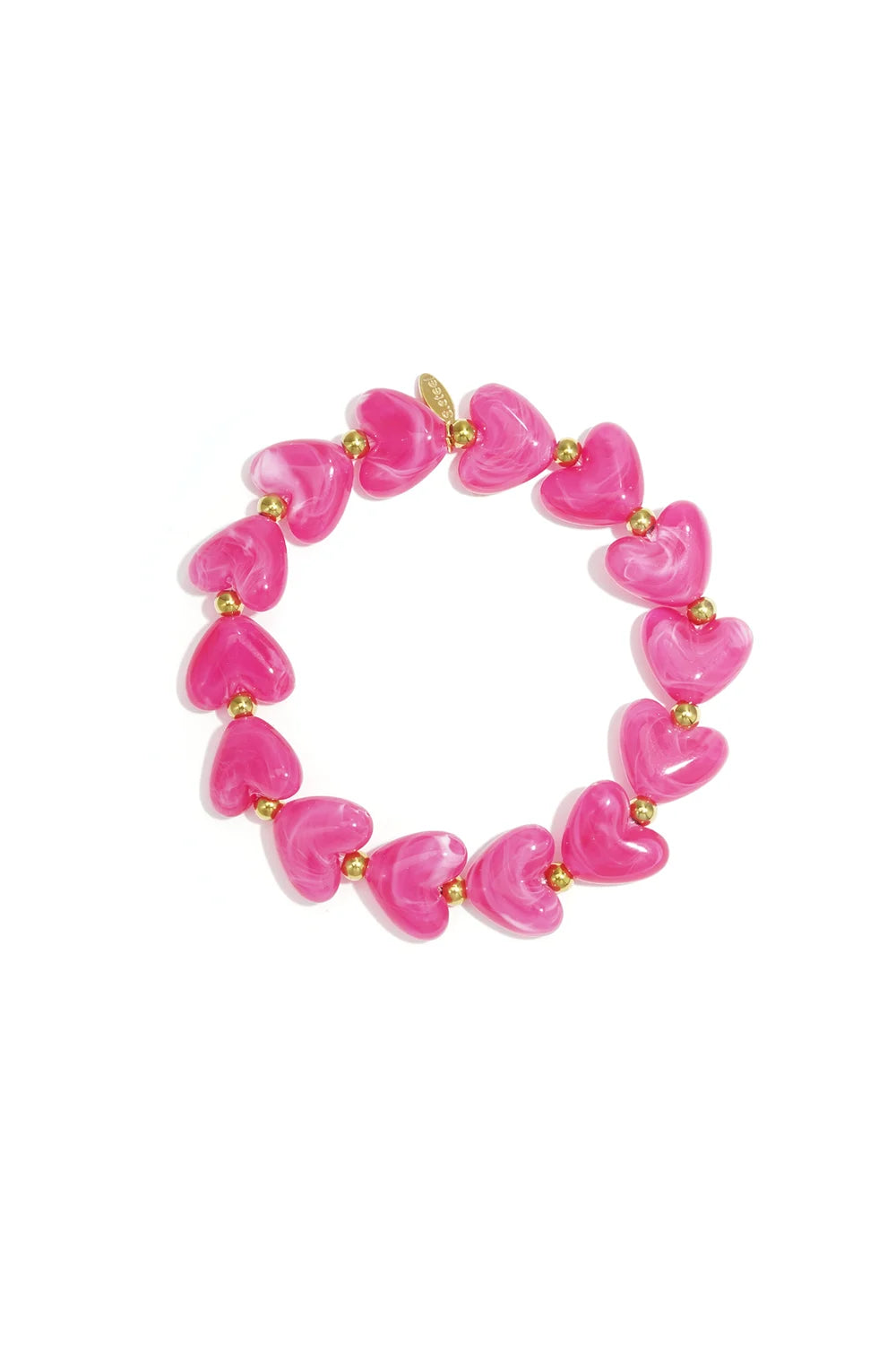 Heart Beads Armband - Fel roze