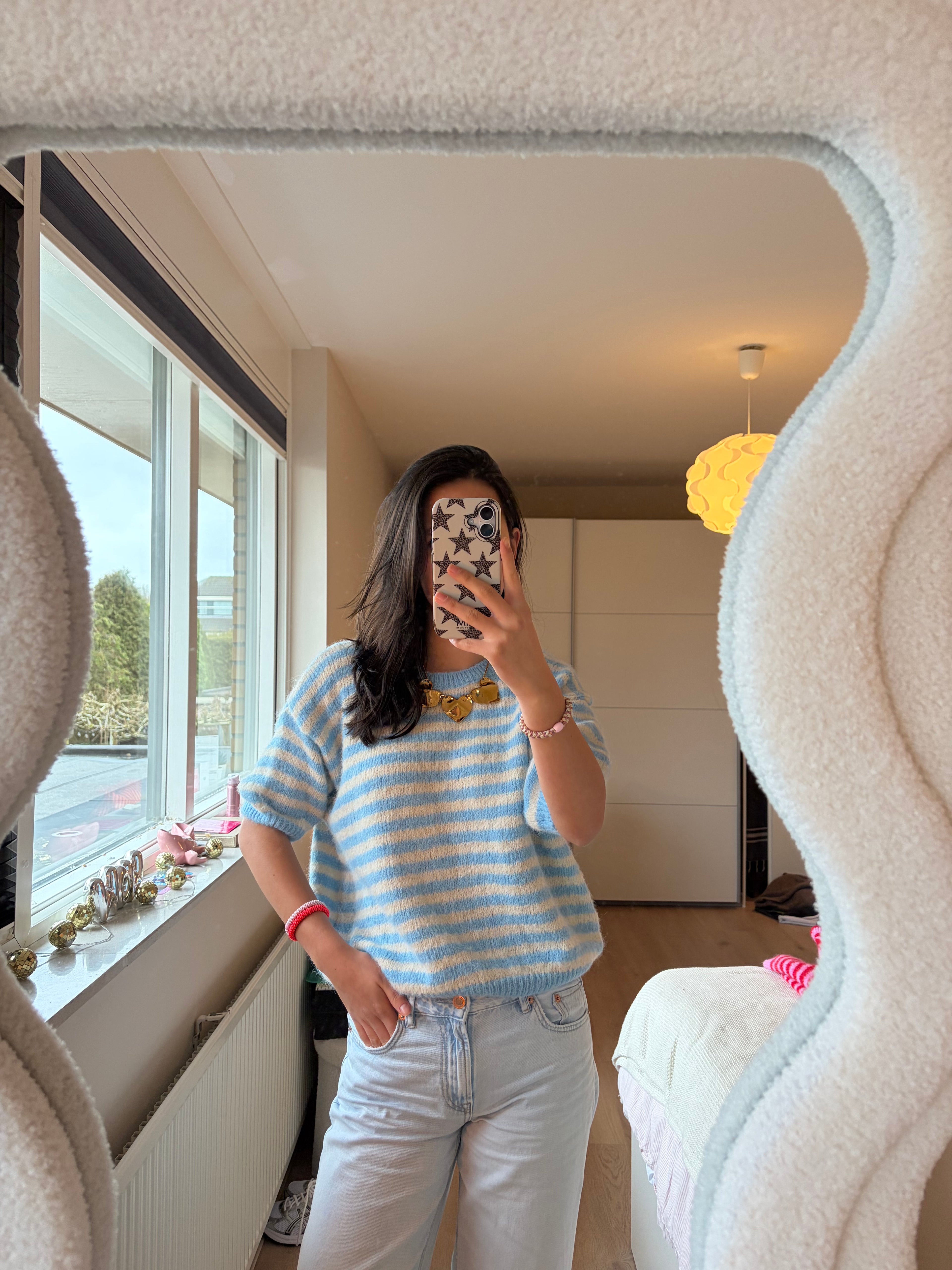 Chunky Streep Knit - Ice Blue