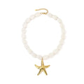 White Starfish Ketting - Goud